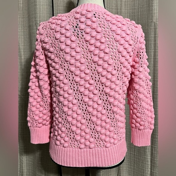 FORTE CASHMERE size medium pink bubble sweater 3/4 sleeves wear tank under NWT - Picture 7 of 9